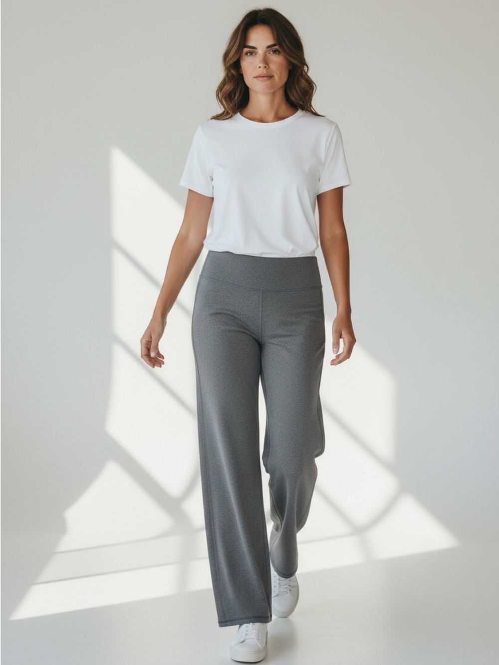Wide Leg Gray Ponte Knit Pants - Women's Size L Tek Gear